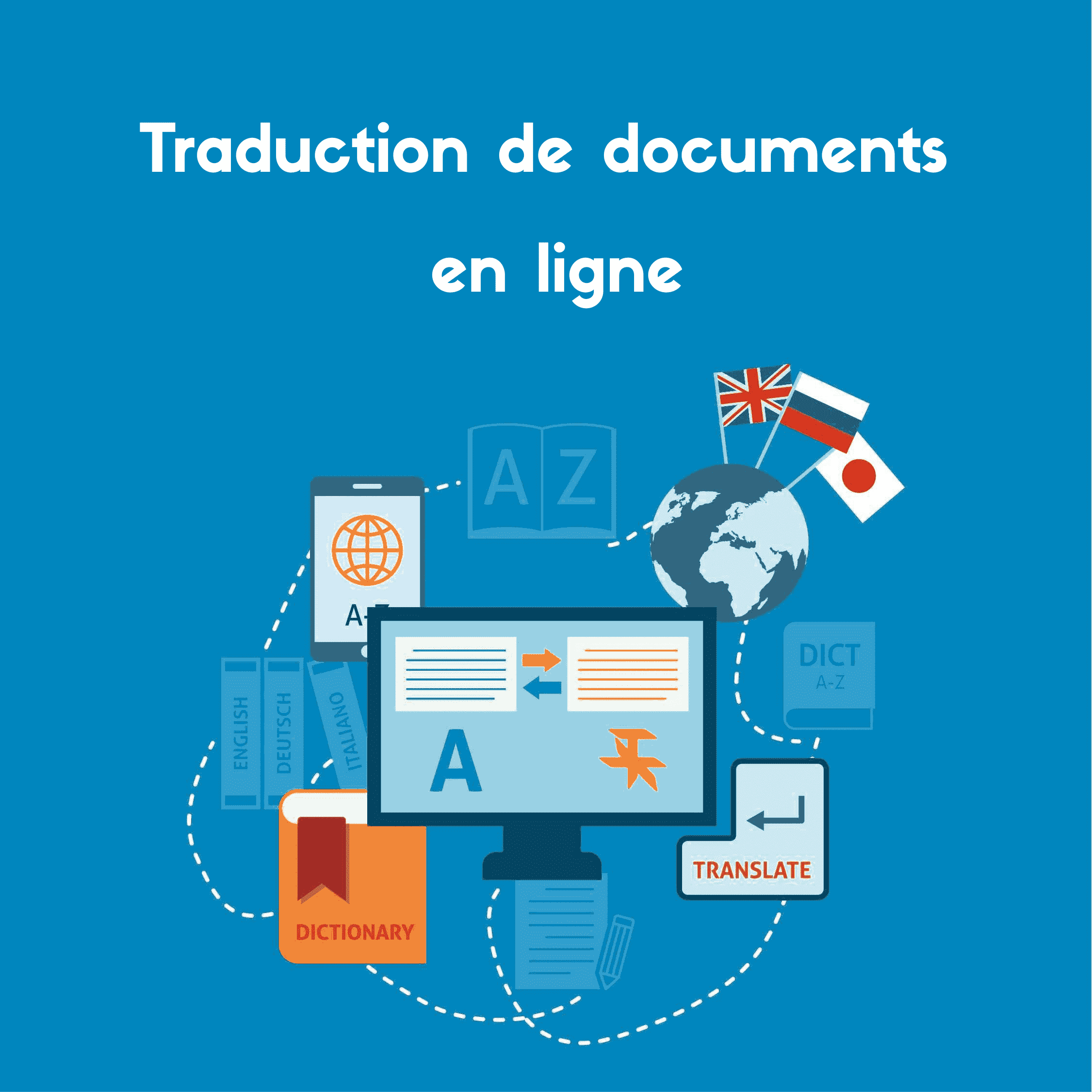 Cette image vous donne une idée du fonctionnement de l'outil de traduction de documents en ligne pour traduire votre document.