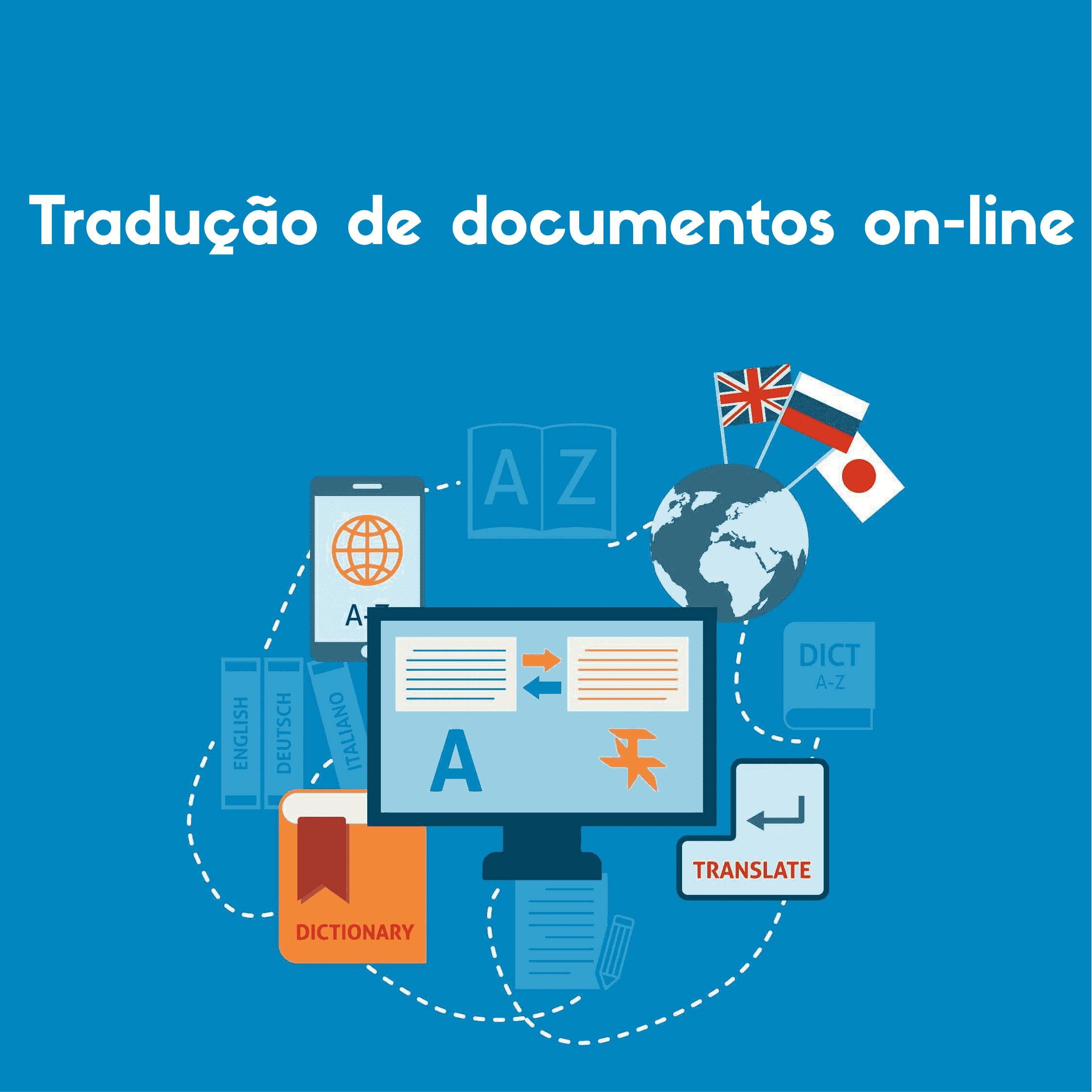 Esta imagem lhe dá uma ideia de como a ferramenta de tradução de documentos on-line funcionará para traduzir seu documento.