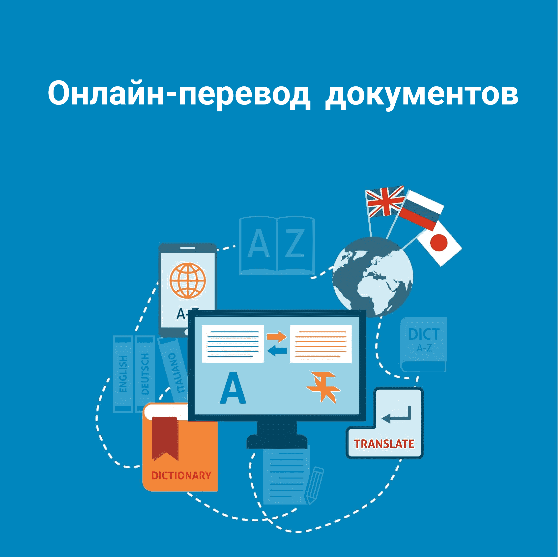 Это изображение дает представление о том, как работает инструмент онлайн-перевода документов.